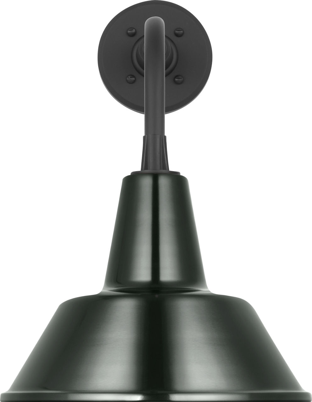 Academy 11" Rex Barn Light in Matte Black with 12.5" Green Bowers Shade
