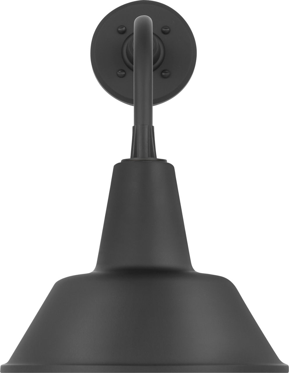 Academy 11" Rex Barn Light in Matte Black with 12.5" Matte Black Bowers Shade