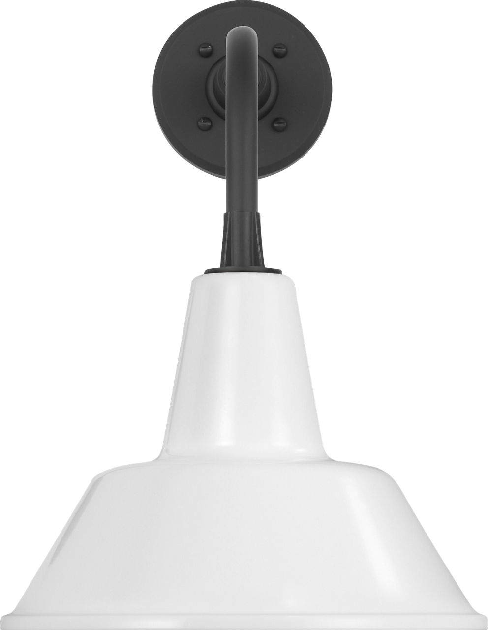 Academy 11" Rex Barn Light in Matte Black with 12.5" White Bowers Shade