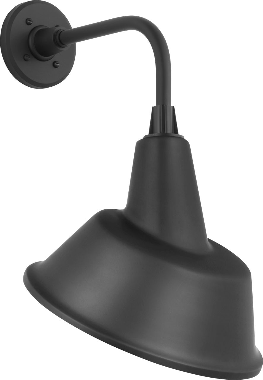 Academy 11" Rex Barn Light in Matte Black with 12.5" Matte Black Tilted Bowers Shade