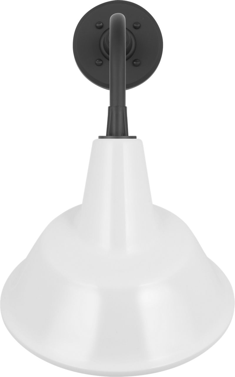 Academy 11" Rex Barn Light in Matte Black with 12.5" White Tilted Bowers Shade