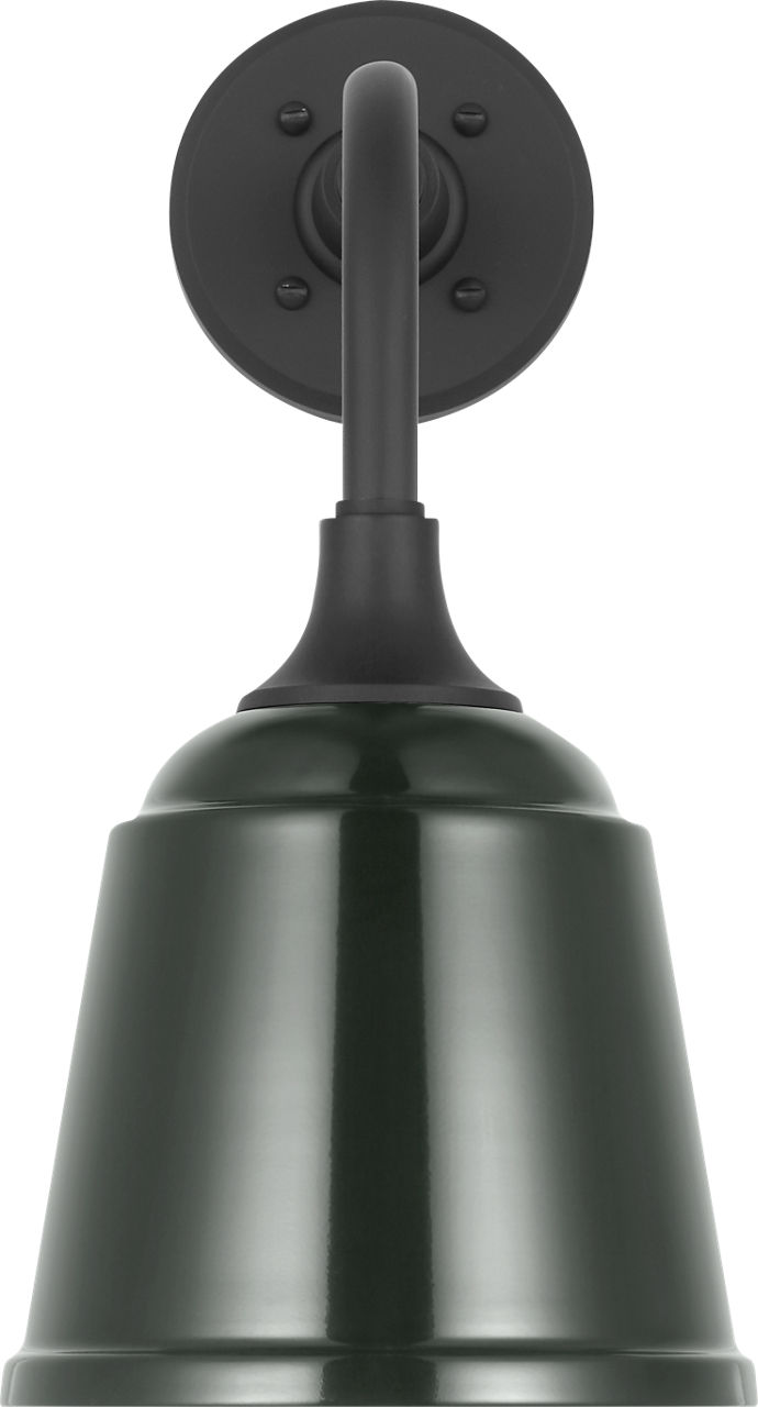 Academy 11" Rex Barn Light in Matte Black with 8" Green Rockhouse Shade