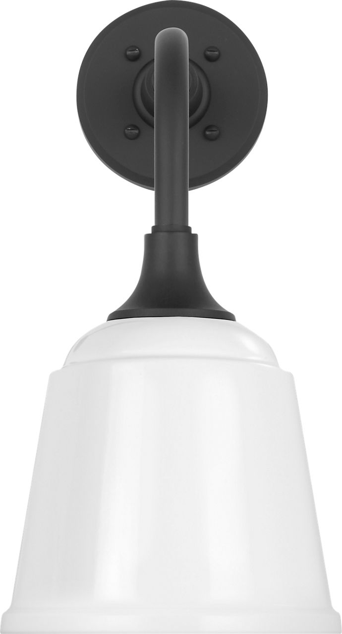 Academy 11" Rex Barn Light in Matte Black with 8" White Rockhouse Shade