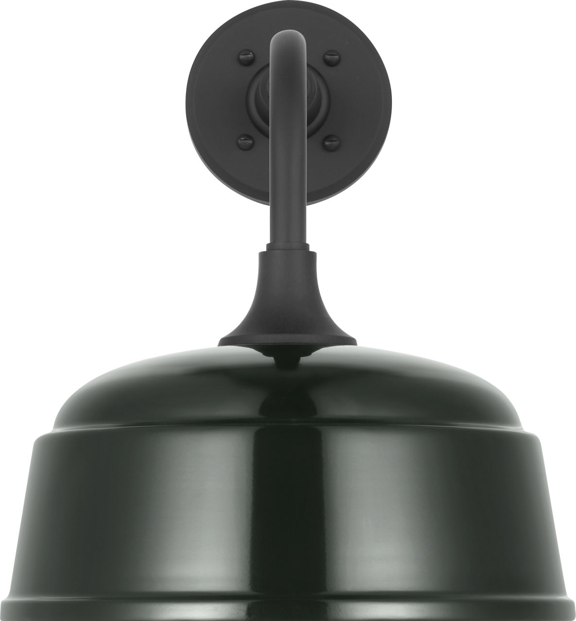 Academy 11" Rex Barn Light in Matte Black with 12.5" Green Rockhouse Shade