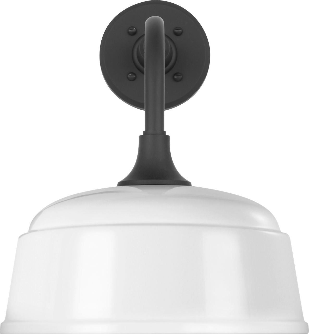 Academy 11" Rex Barn Light in Matte Black with 12.5" White Rockhouse Shade