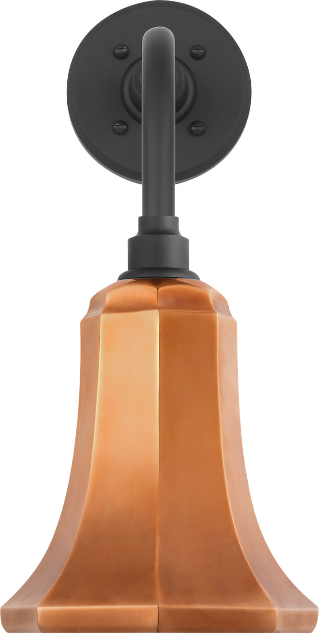 Academy 11" Rex Barn Light in Matte Black with 7.5" Soft Copper Savannah Shade