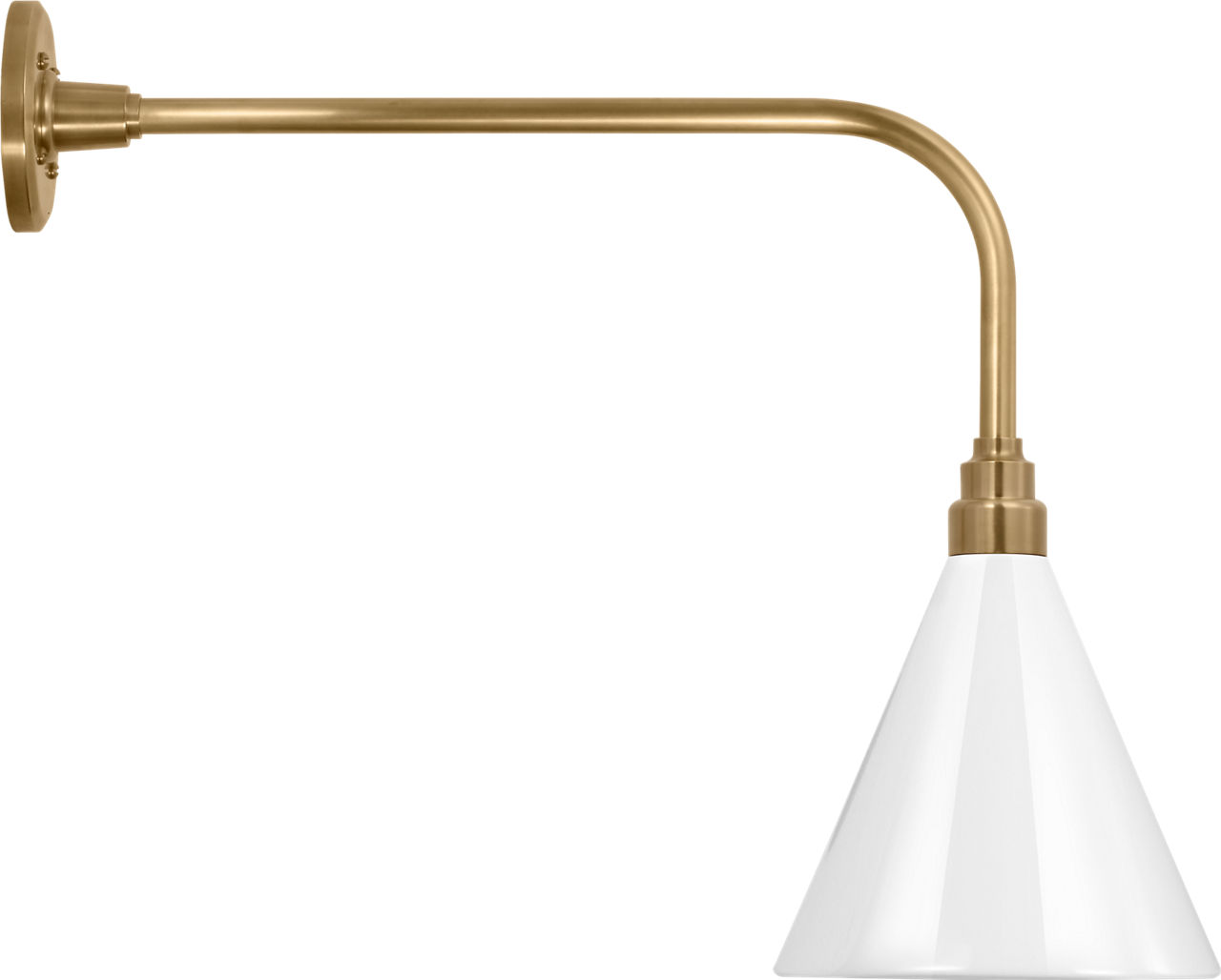 Academy 20" Rex Barn Light in Hand-Rubbed Antique Brass with 9" White Conical Savannah Shade