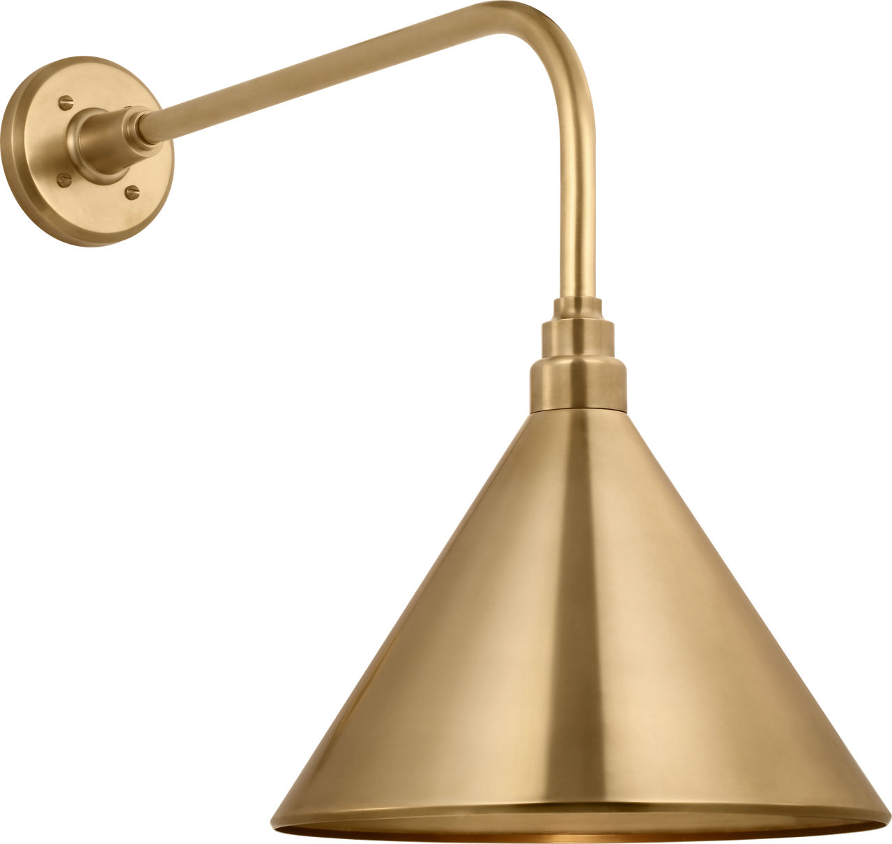 Academy 20" Rex Barn Light in Hand-Rubbed Antique Brass with 12.5" Conical Savannah Shade
