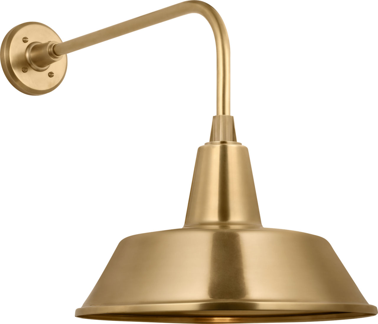Academy 20" Rex Barn Light in Hand-Rubbed Antique Brass with 16" Bowers Shade