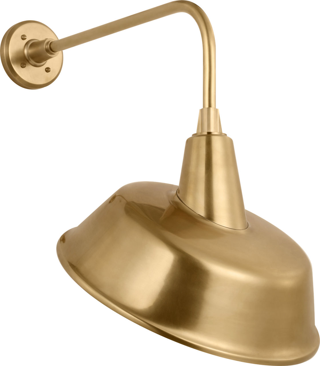 Academy 20" Rex Barn Light in Hand-Rubbed Antique Brass with 16" Tilted Bowers Shade