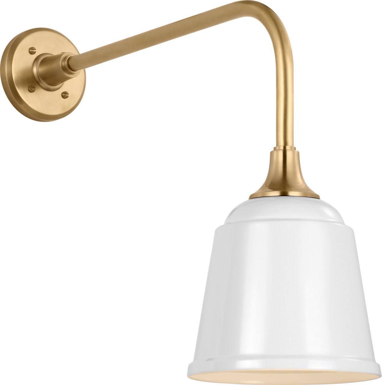 Academy 20" Rex Barn Light in Hand-Rubbed Antique Brass with 8" White Rockhouse Shade