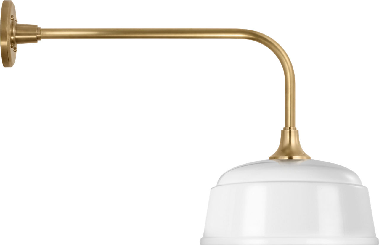 Academy 20" Rex Barn Light in Hand-Rubbed Antique Brass with 12.5" White Rockhouse Shade