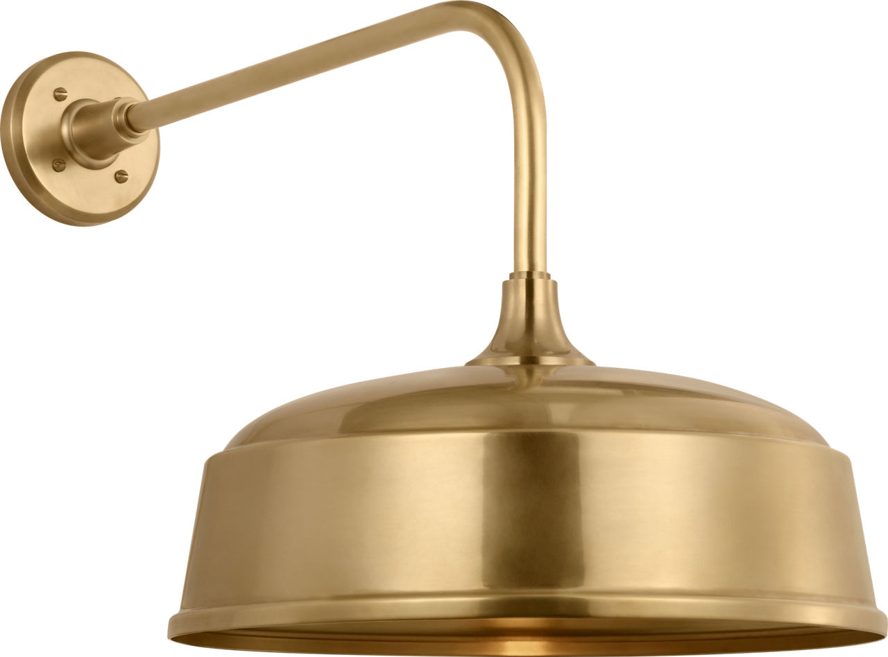 Academy 20" Rex Barn Light in Hand-Rubbed Antique Brass with 16" Rockhouse Shade