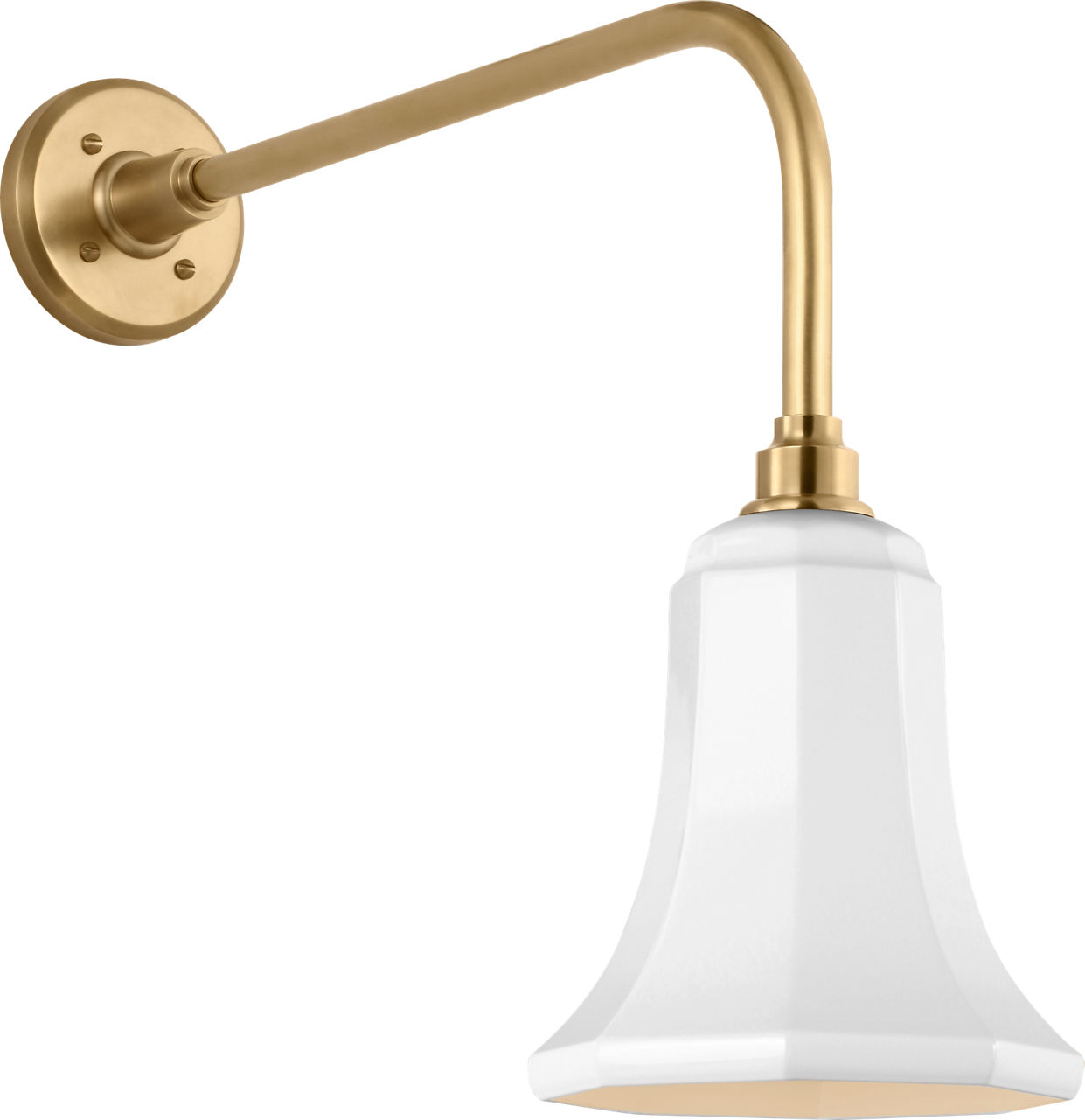 Academy 20" Rex Barn Light in Hand-Rubbed Antique Brass with 7.5" White Savannah Shade