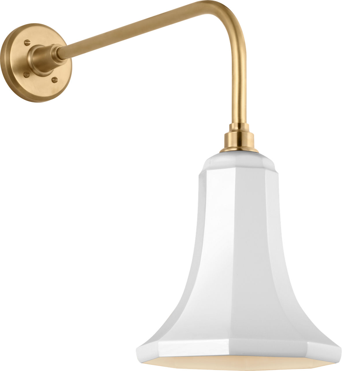 Academy 20" Rex Barn Light in Hand-Rubbed Antique Brass with 9.25" White Savannah Shade