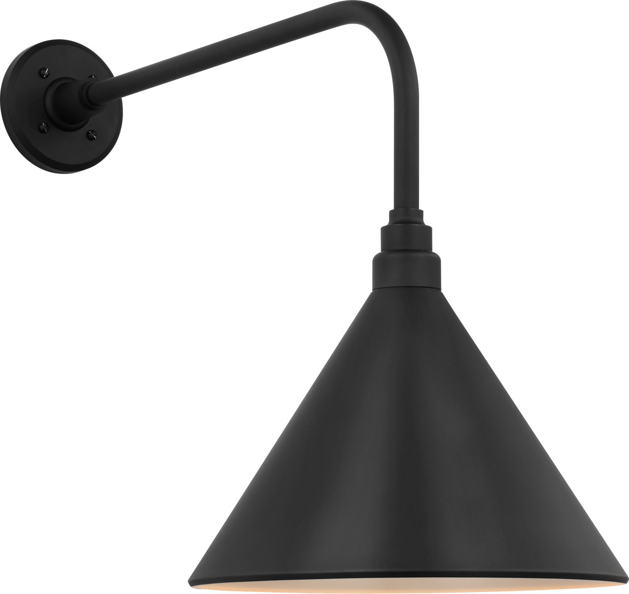 Academy 20" Rex Barn Light in Matte Black with 12.5" Conical Savannah Shade