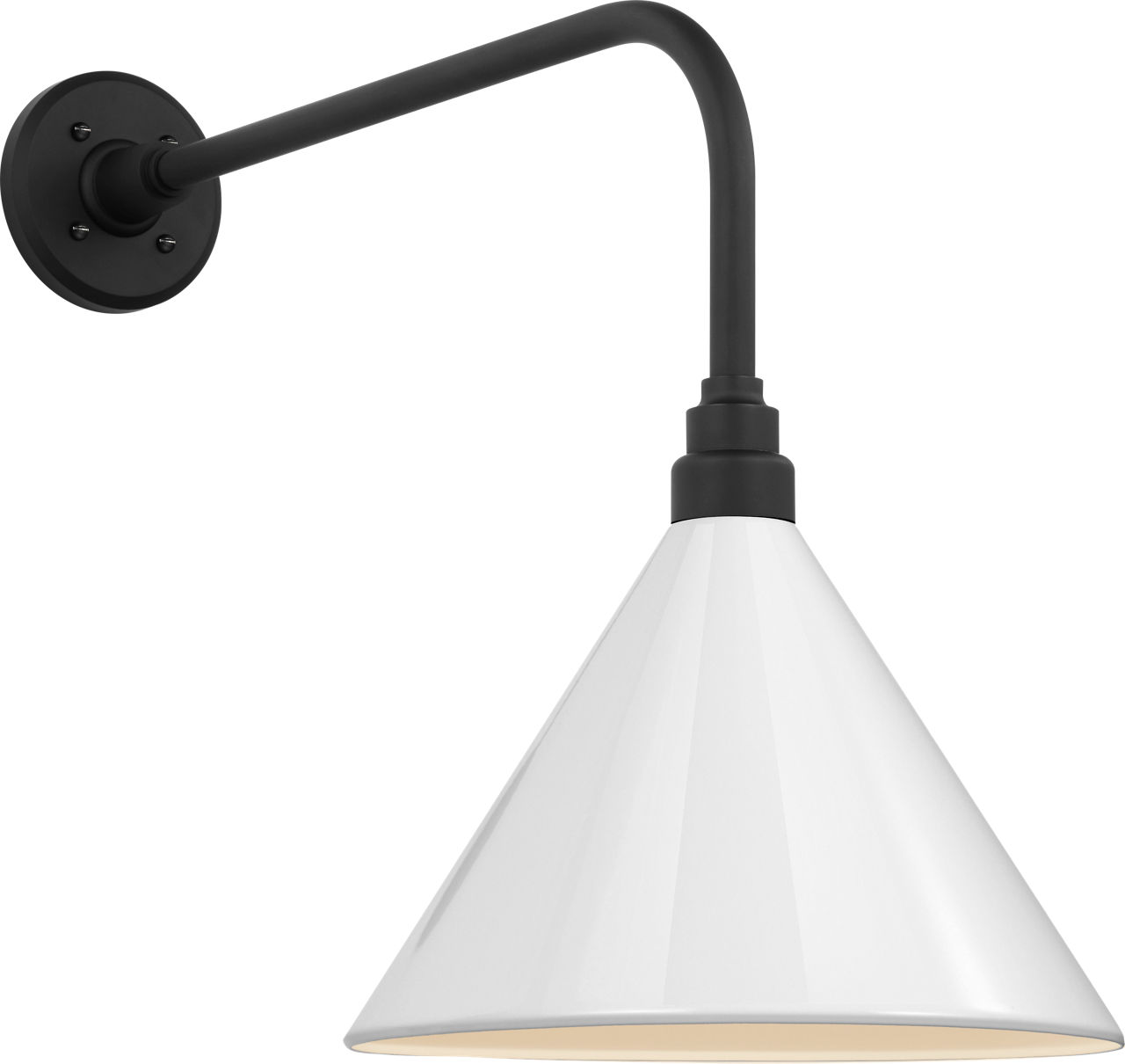 Academy 20" Rex Barn Light in Matte Black with 12.5" White Conical Savannah Shade