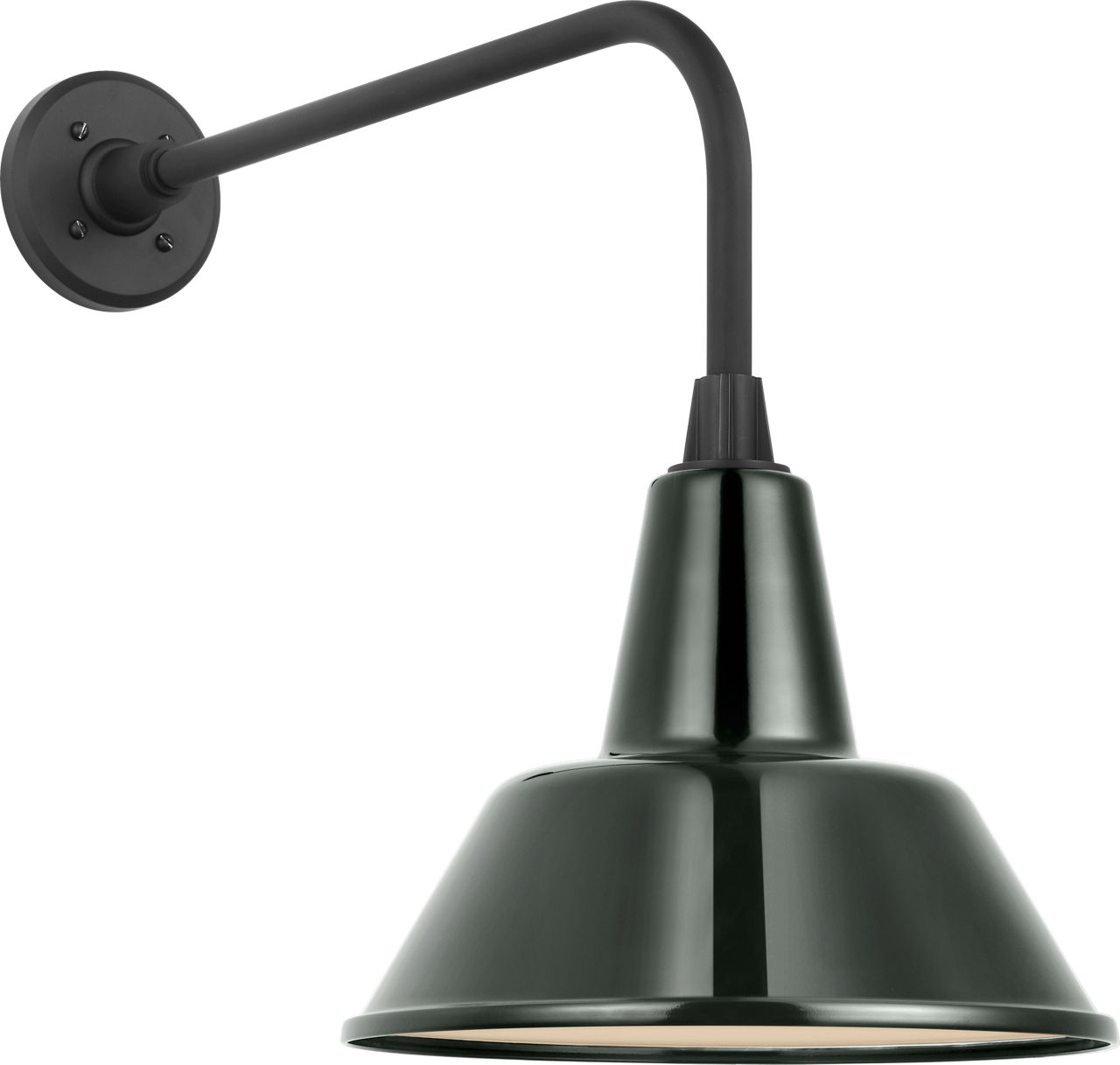 Academy 20" Rex Barn Light in Matte Black with 12.5" Green Bowers Shade