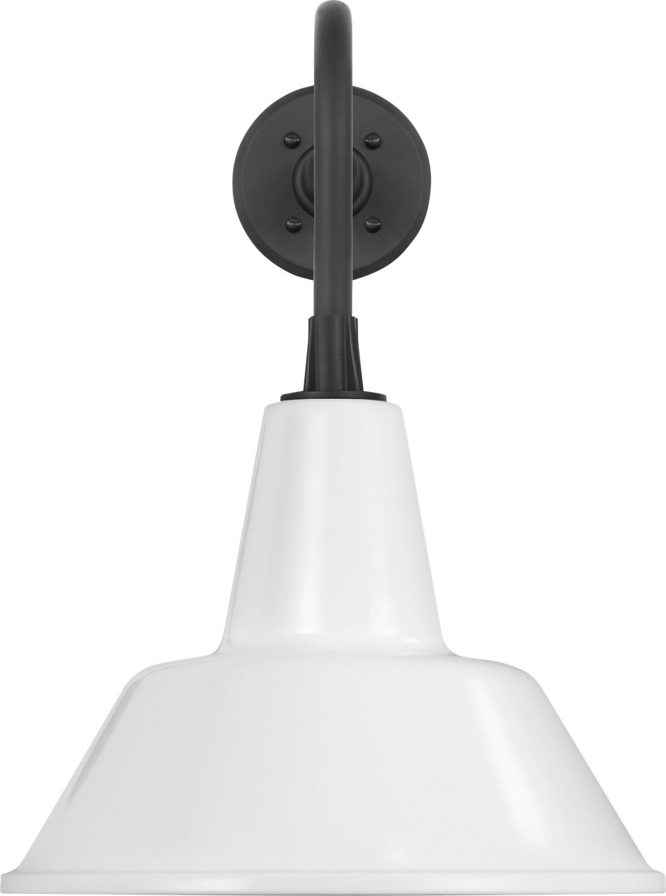 Academy 20" Rex Barn Light in Matte Black with 12.5" White Bowers Shade