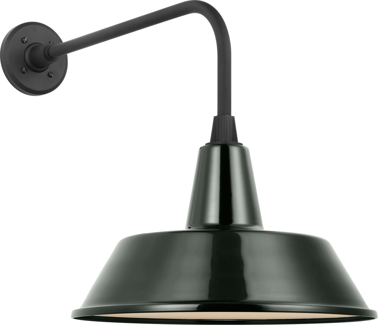 Academy 20" Rex Barn Light in Matte Black with 16" Green Bowers Shade