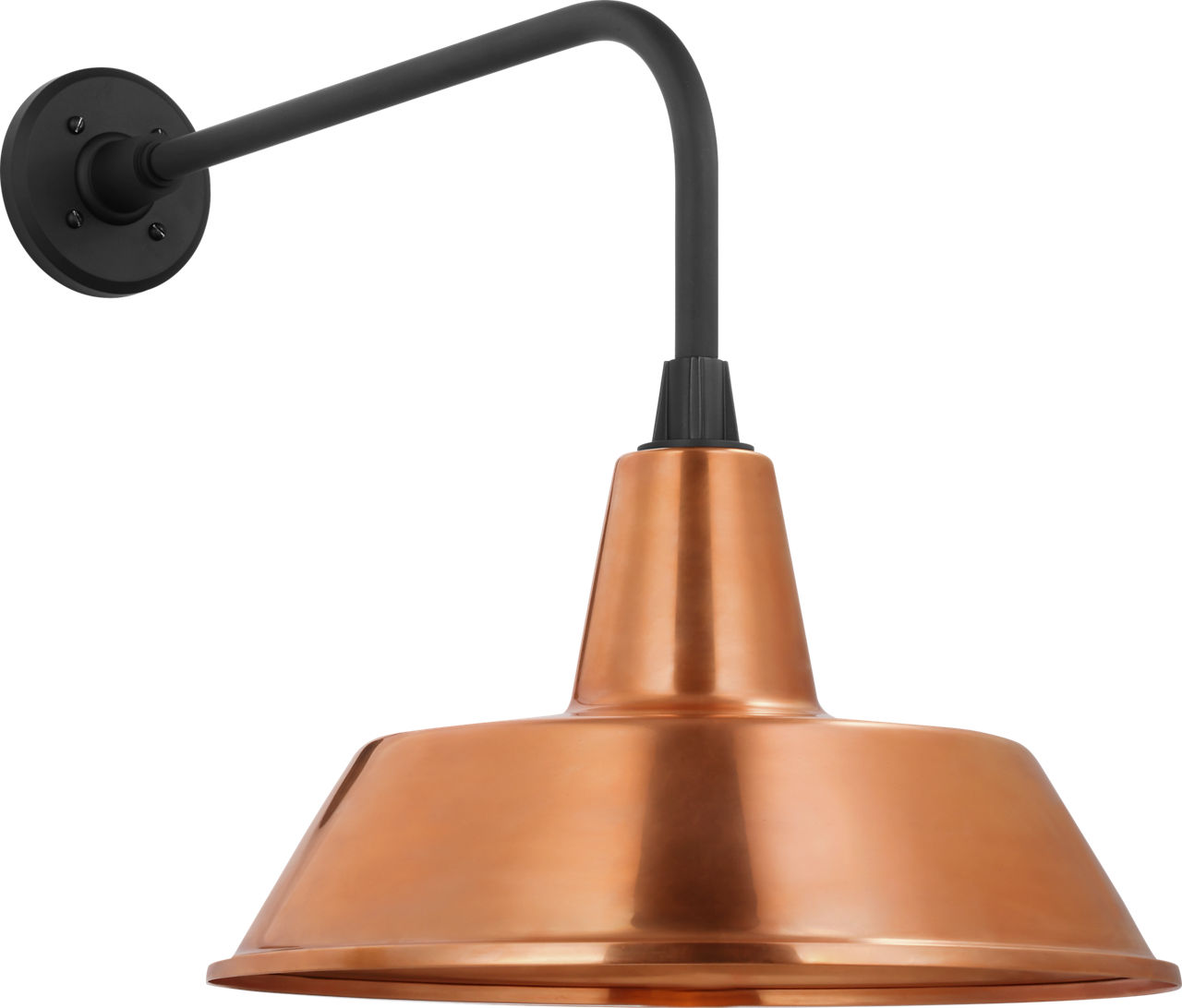 Academy 20" Rex Barn Light in Matte Black with 16" Soft Copper Bowers Shade