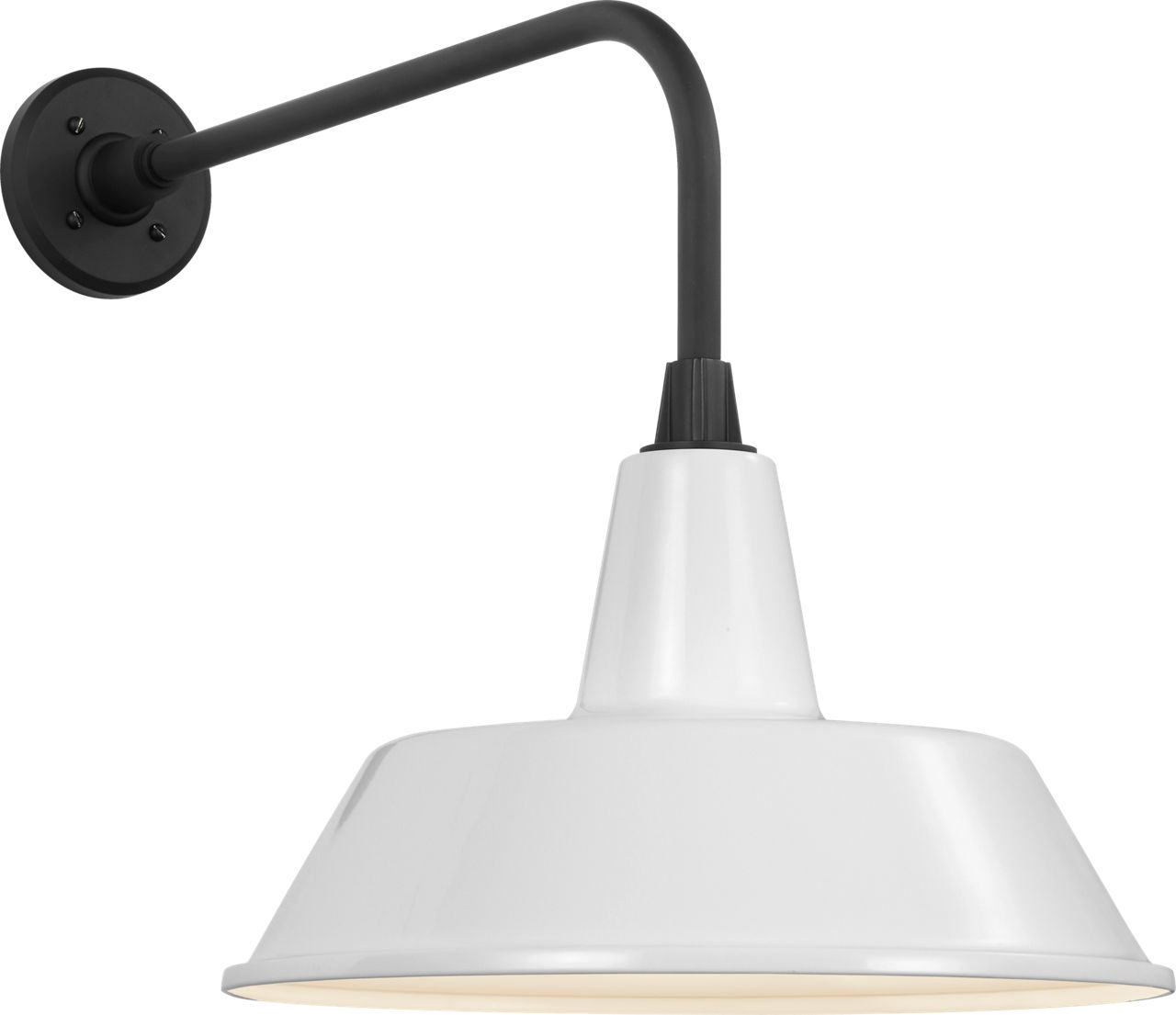 Academy 20" Rex Barn Light in Matte Black with 16" White Bowers Shade
