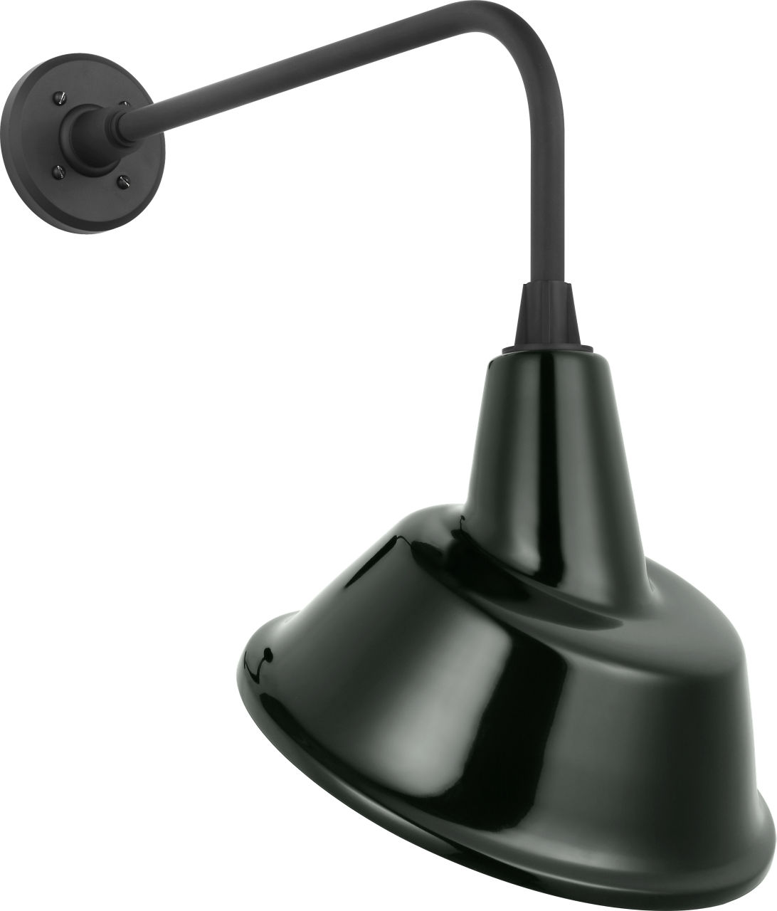 Academy 20" Rex Barn Light in Matte Black with 12.5" Green Tilted Bowers Shade