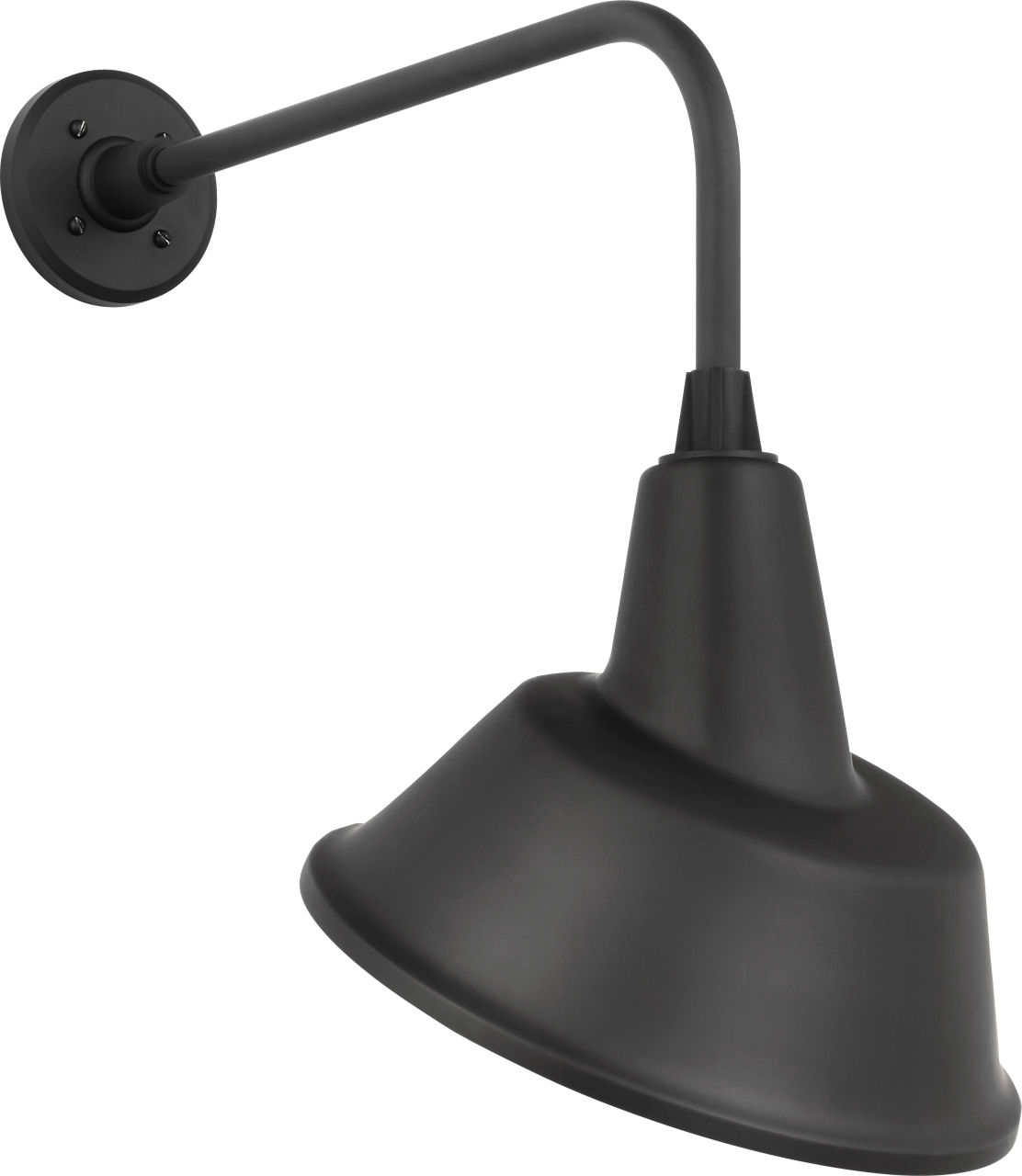 Academy 20" Rex Barn Light in Matte Black with 12.5" Tilted Bowers Shade