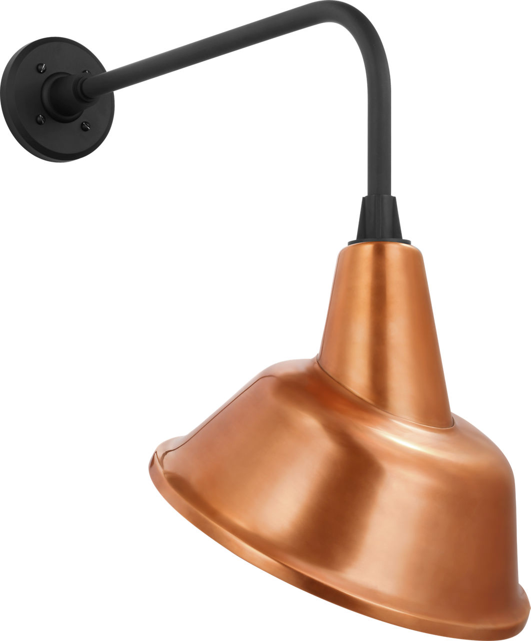 Academy 20" Rex Barn Light in Matte Black with 12.5" Soft Copper Tilted Bowers Shade