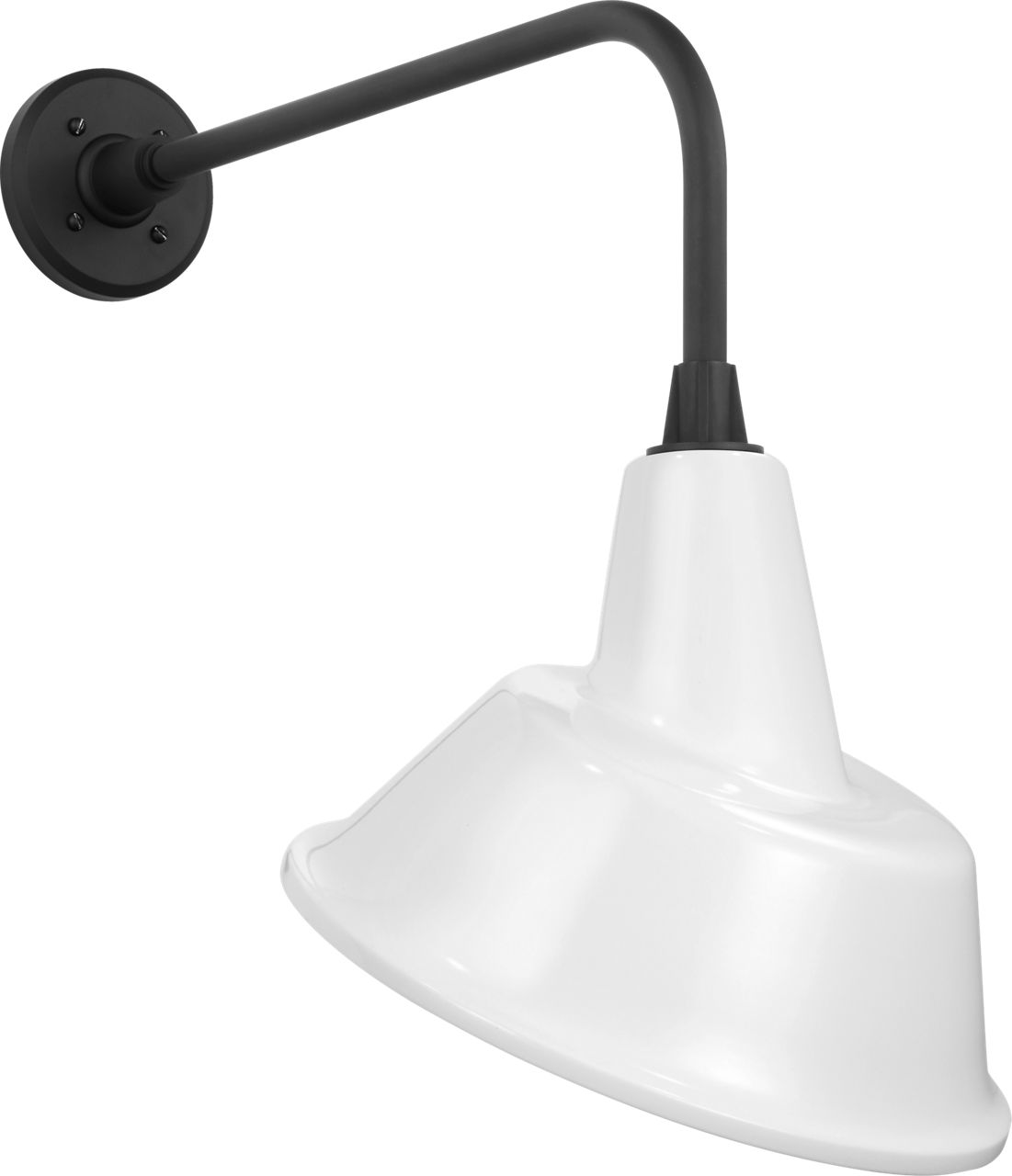 Academy 20" Rex Barn Light in Matte Black with 12.5" White Tilted Bowers Shade