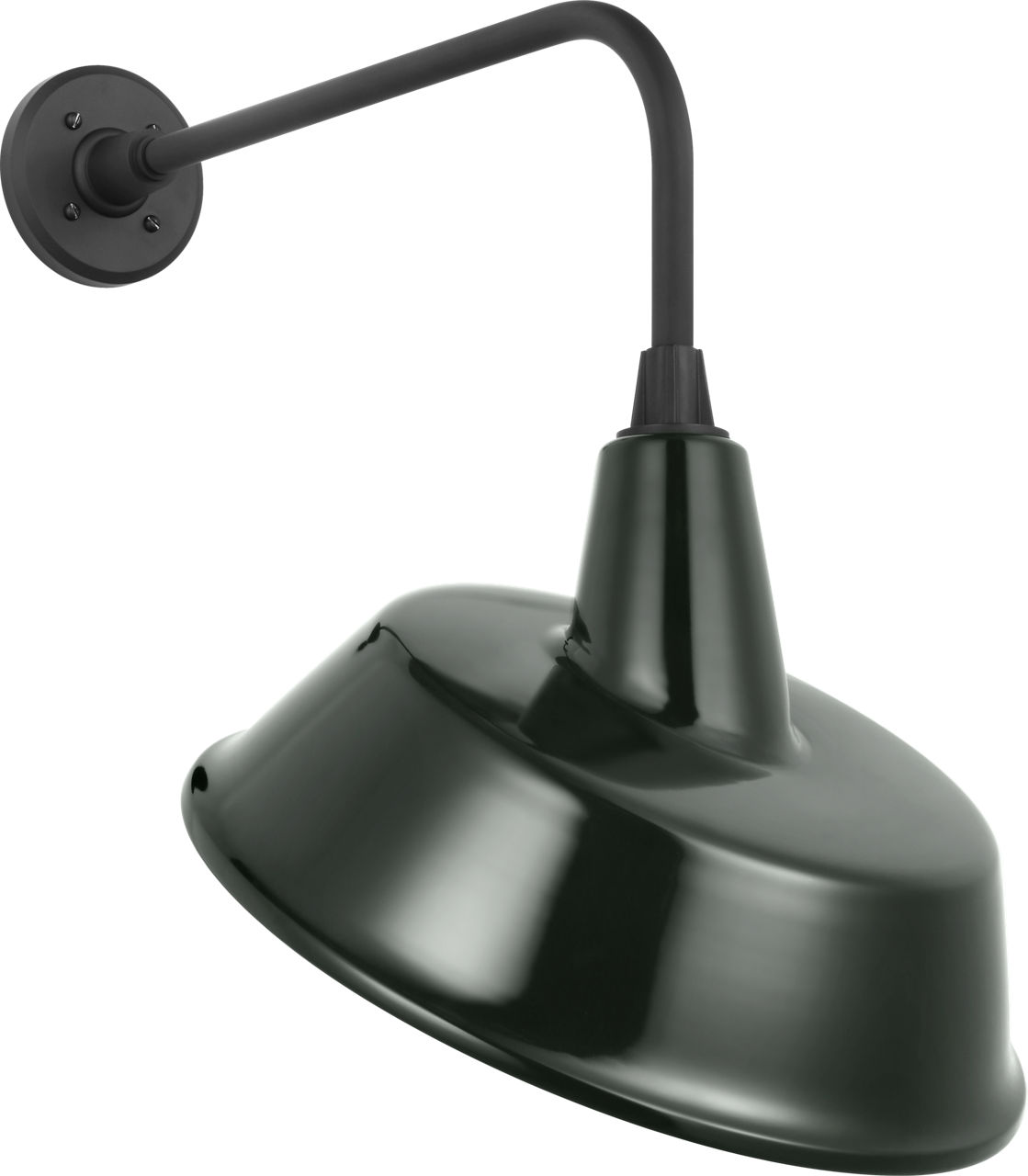 Academy 20" Rex Barn Light in Matte Black with 16" Green Tilted Bowers Shade