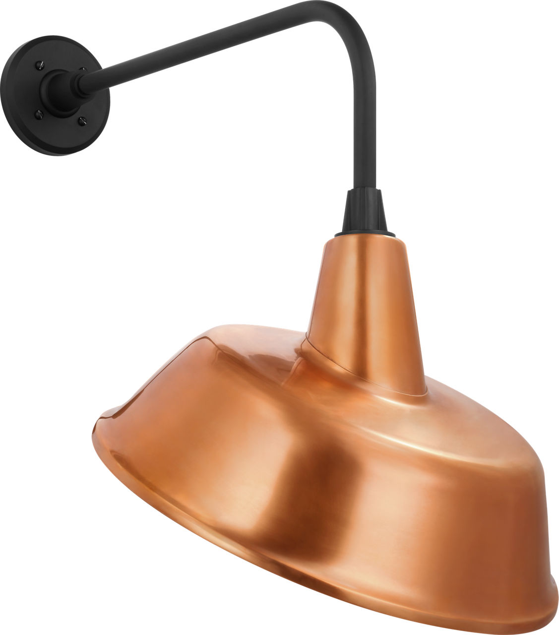 Academy 20" Rex Barn Light in Matte Black with 16" Soft Copper Tilted Bowers Shade