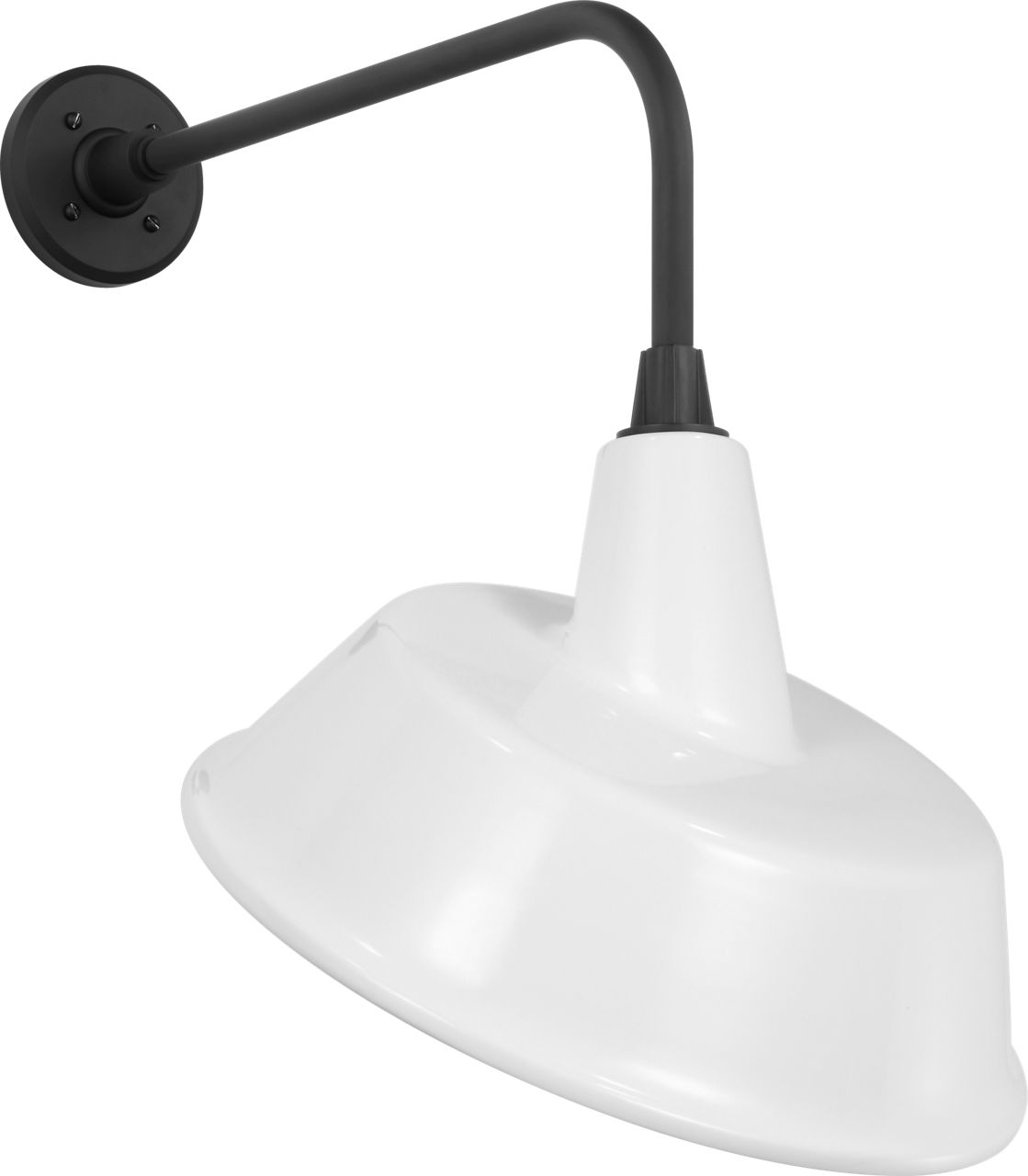 Academy 20" Rex Barn Light in Matte Black with 16" White Tilted Bowers Shade