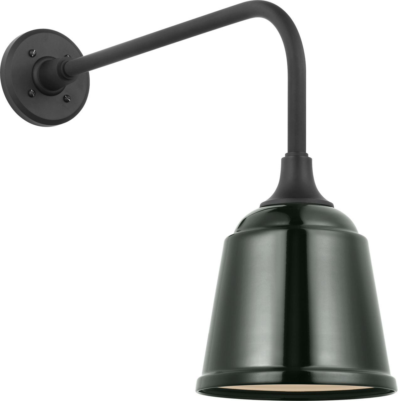 Academy 20" Rex Barn Light in Matte Black with 8" Green Rockhouse Shade