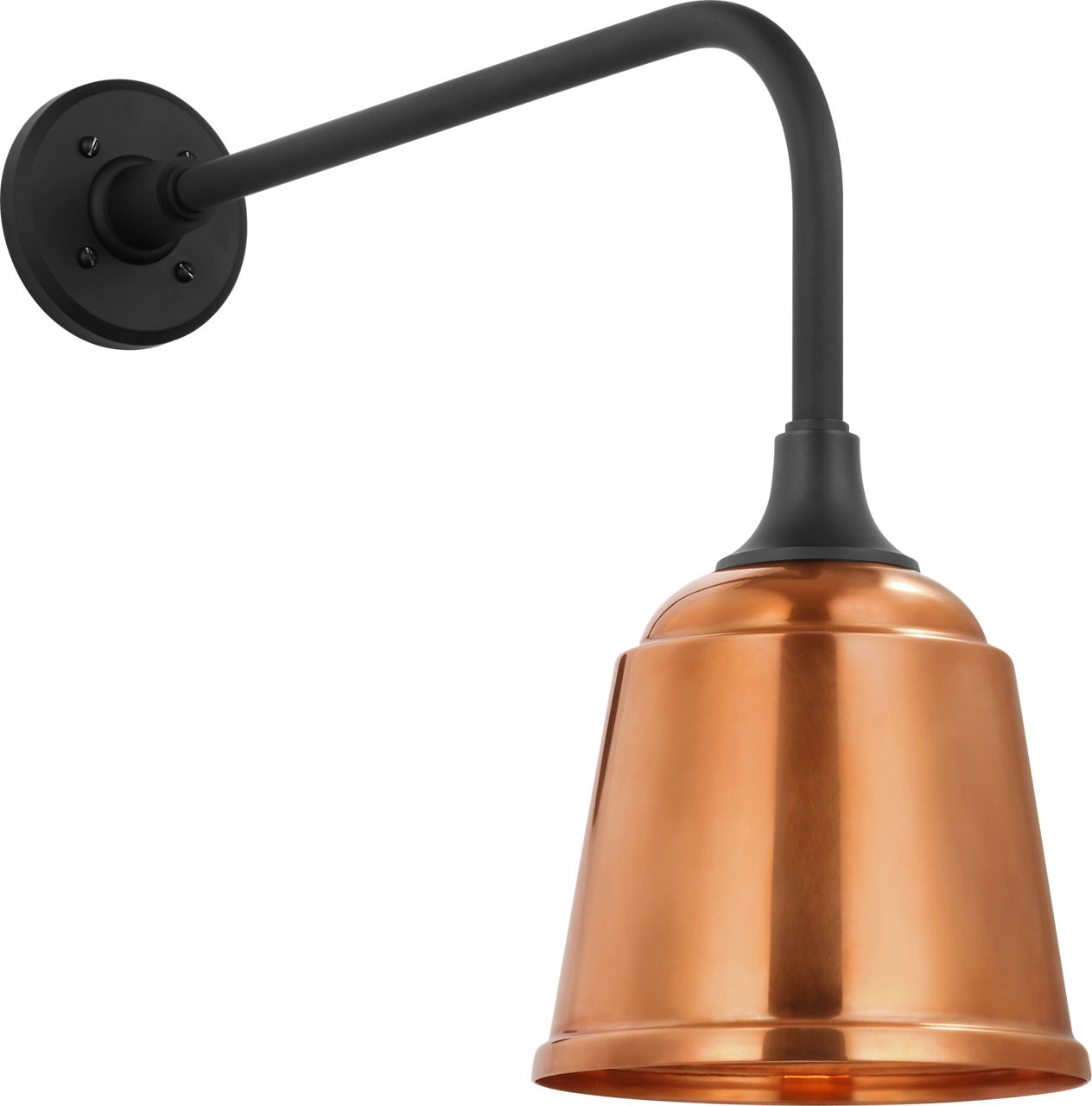 Academy 20" Rex Barn Light in Matte Black with 8" Soft Copper Rockhouse Shade