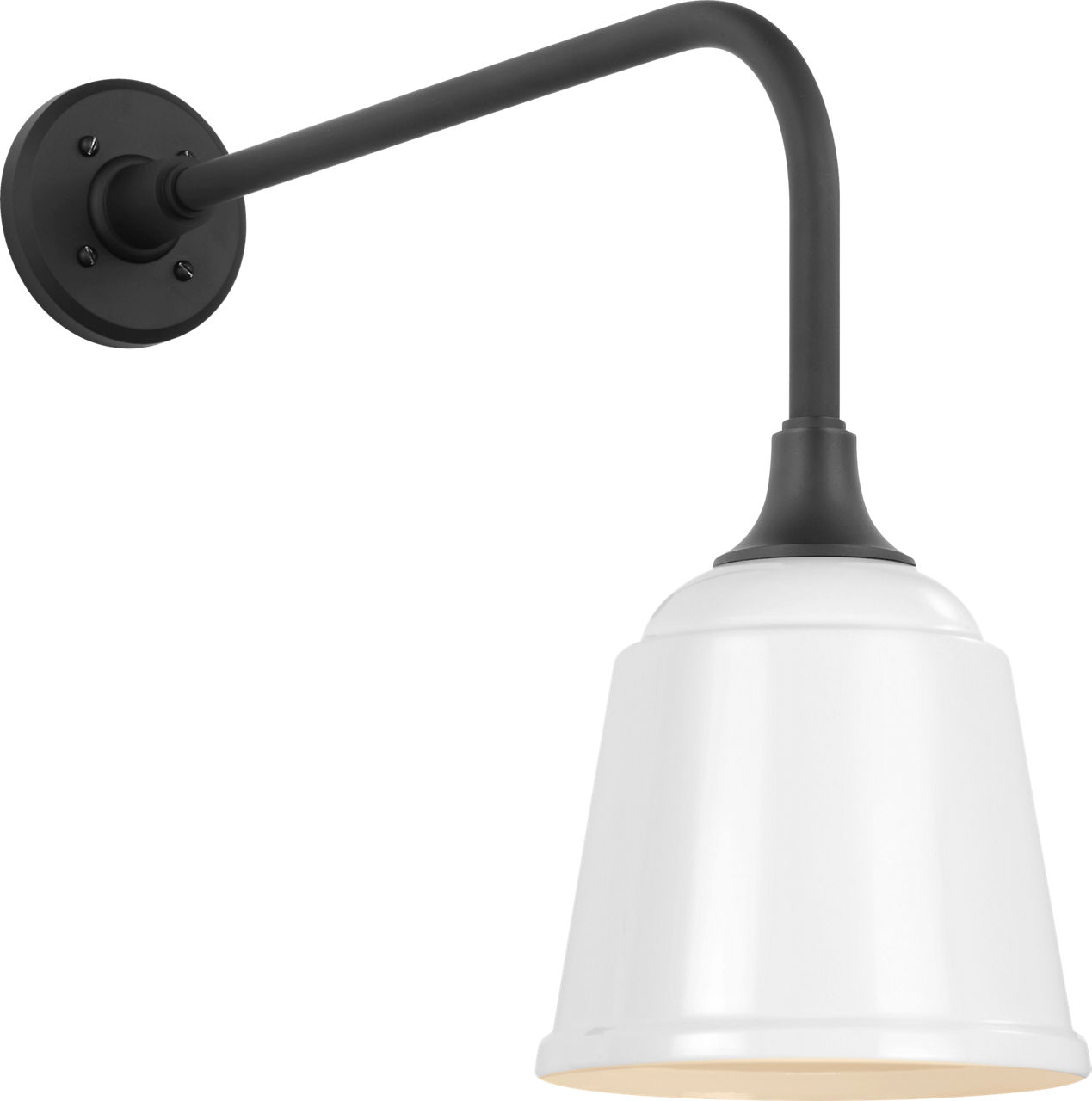 Academy 20" Rex Barn Light in Matte Black with 8" White Rockhouse Shade