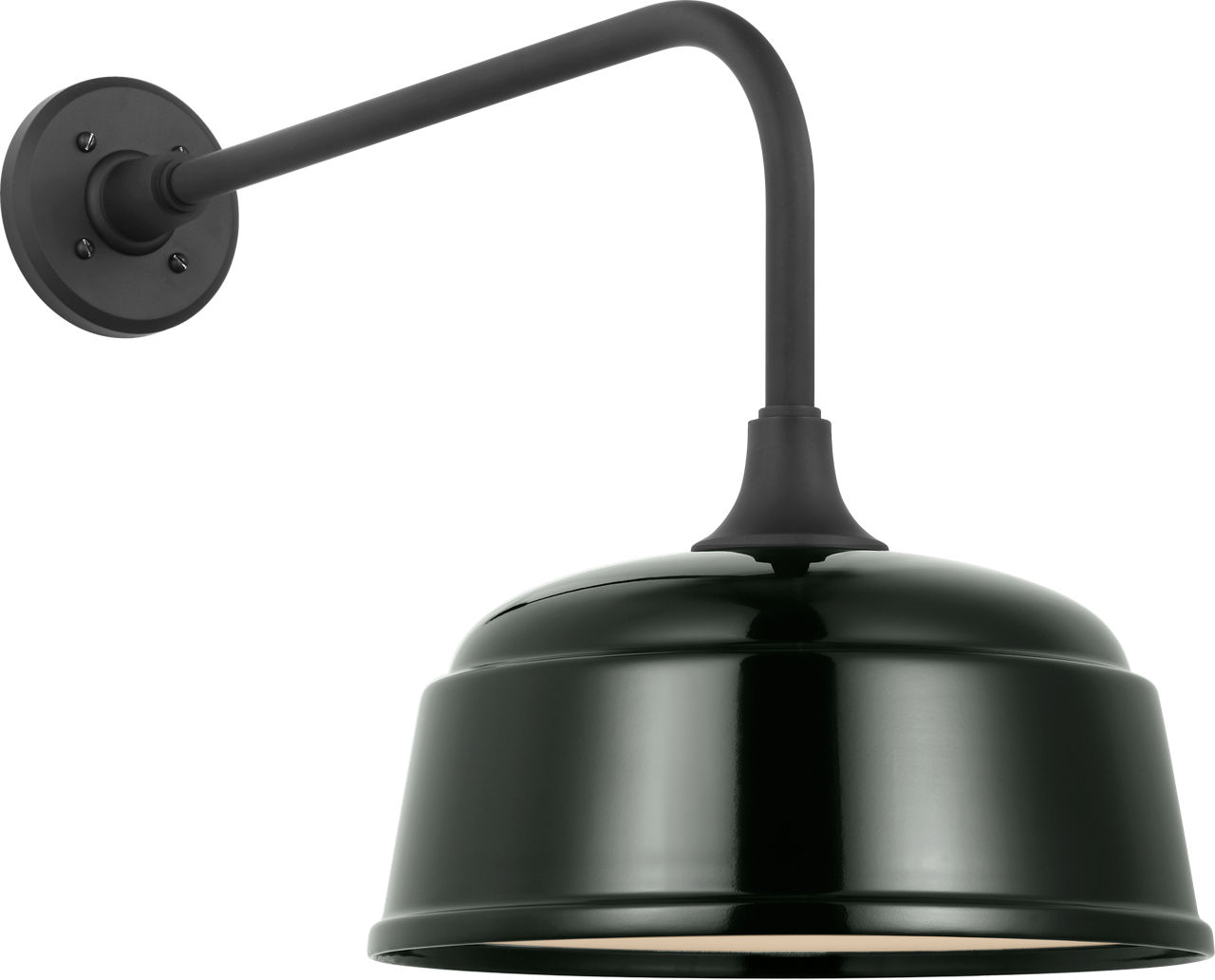 Academy 20" Rex Barn Light in Matte Black with 12.5" Green Rockhouse Shade