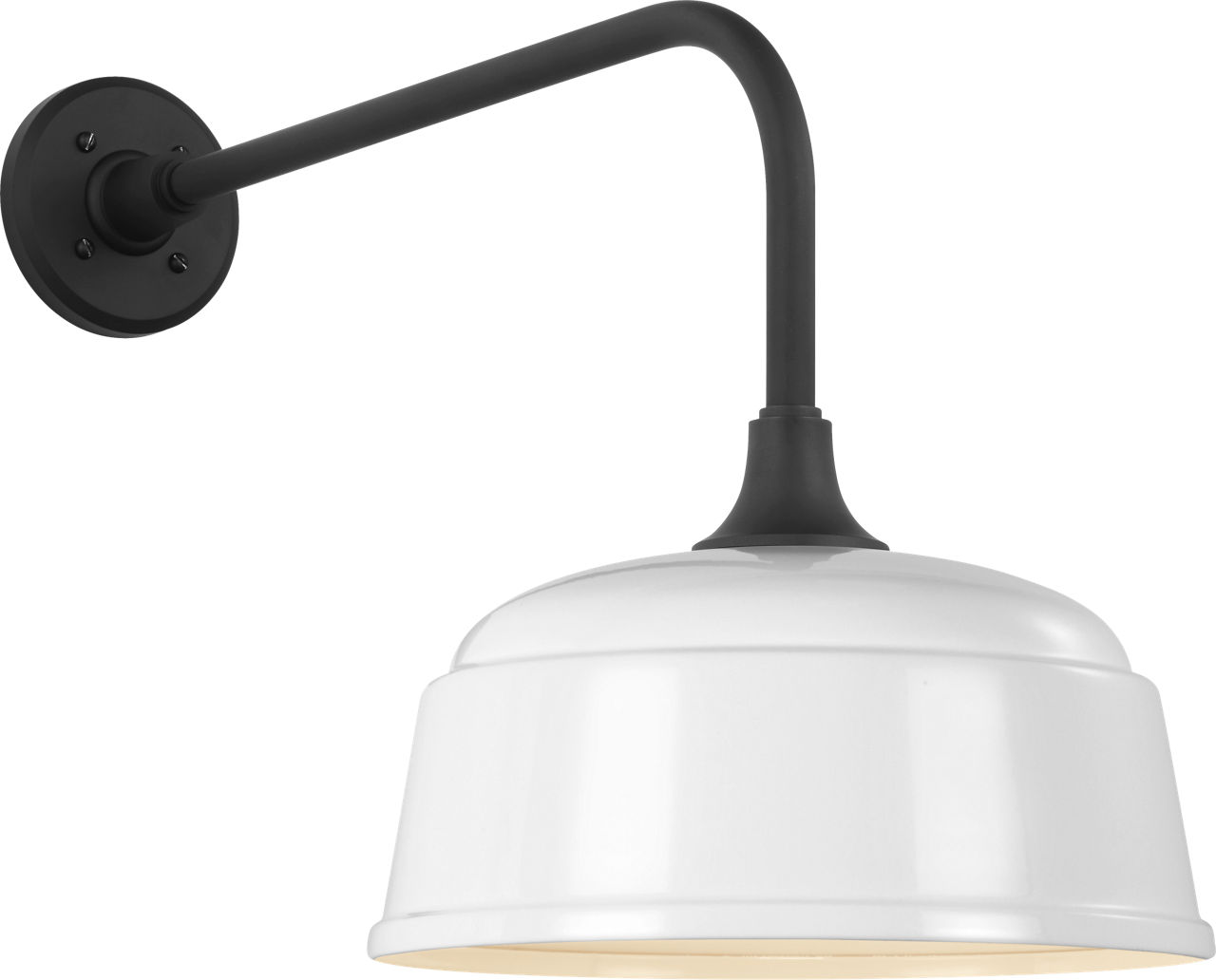 Academy 20" Rex Barn Light in Matte Black with 12.5" White Rockhouse Shade
