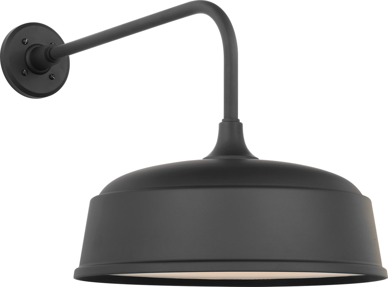 Academy 20" Rex Barn Light in Matte Black with 16" Rockhouse Shade