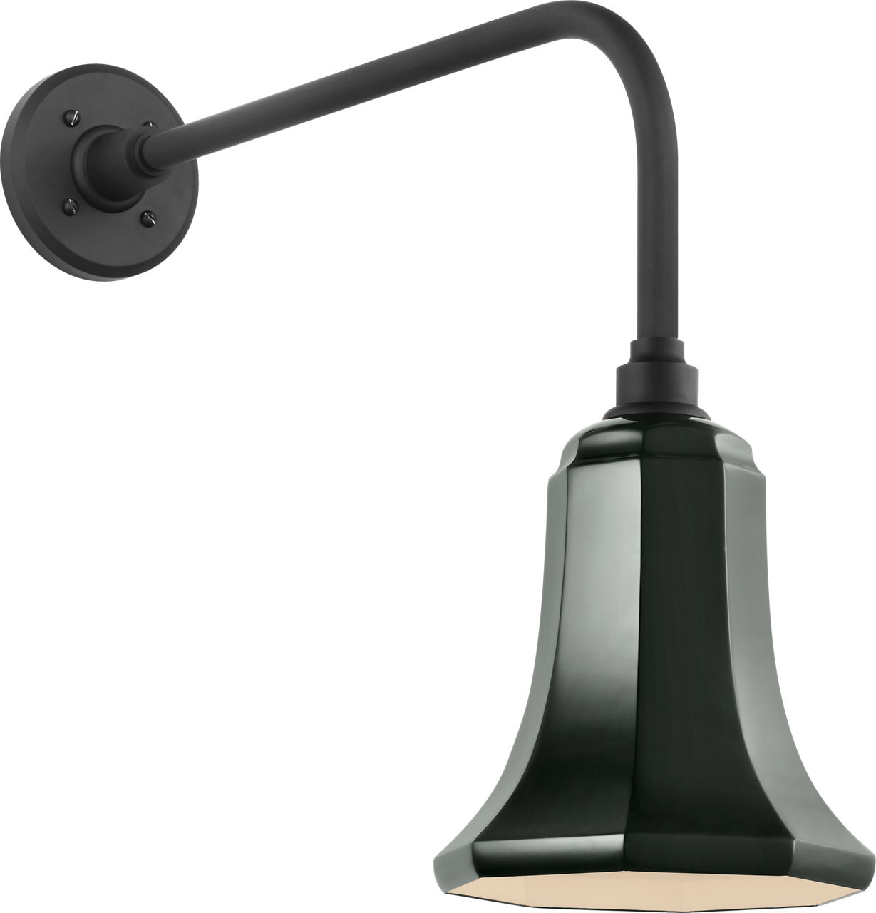 Academy 20" Rex Barn Light in Matte Black with 7.5" Green Savannah Shade