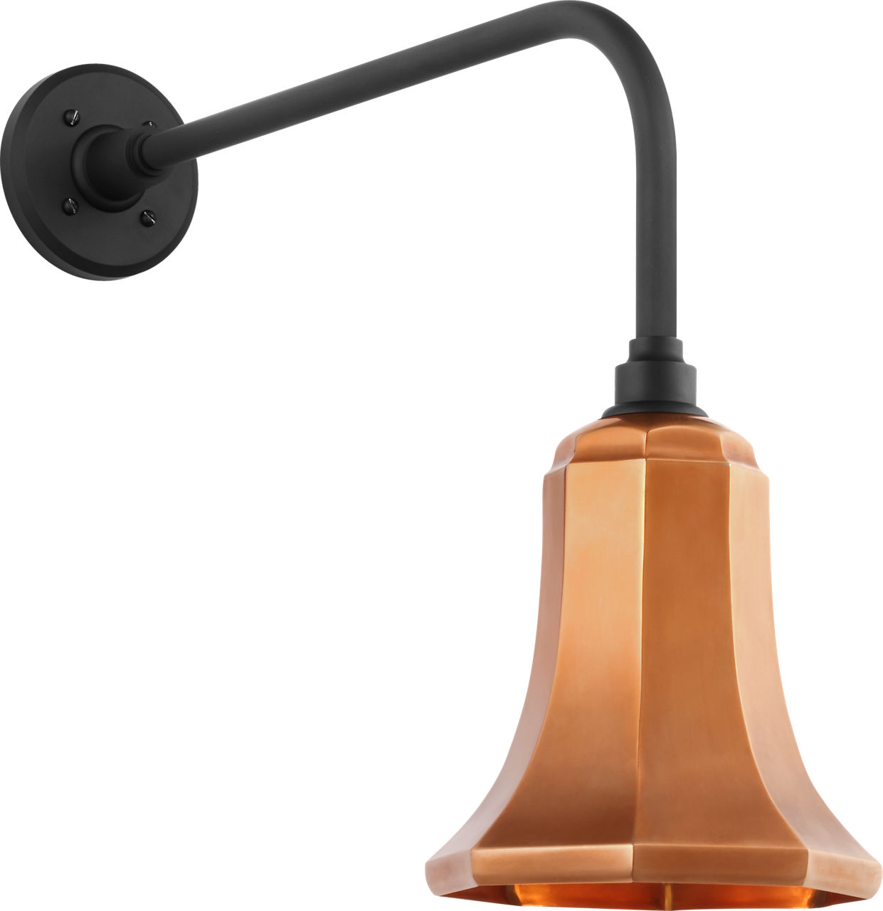 Academy 20" Rex Barn Light in Matte Black with 7.5" Soft Copper Savannah Shade