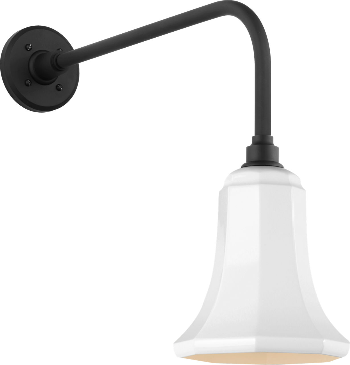 Academy 20" Rex Barn Light in Matte Black with 7.5" White Savannah Shade