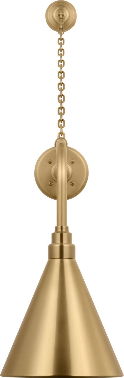 Academy 20" Anchored Rex Barn Light in Hand-Rubbed Antique Brass with 9" Conical Savannah Shade