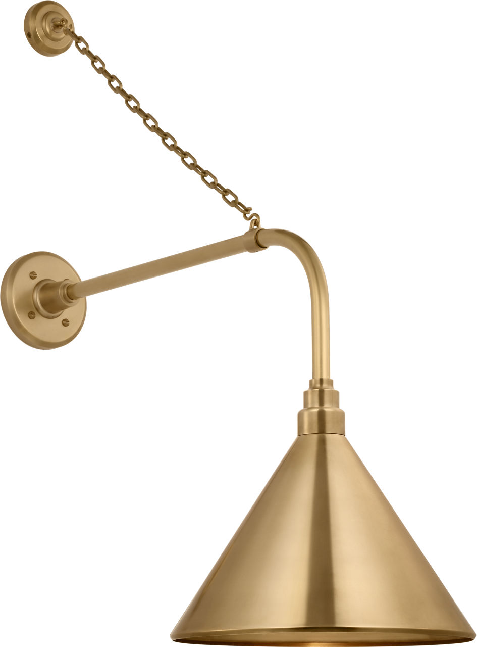 Academy 20" Anchored Rex Barn Light in Hand-Rubbed Antique Brass with 12.5" Conical Savannah Shade