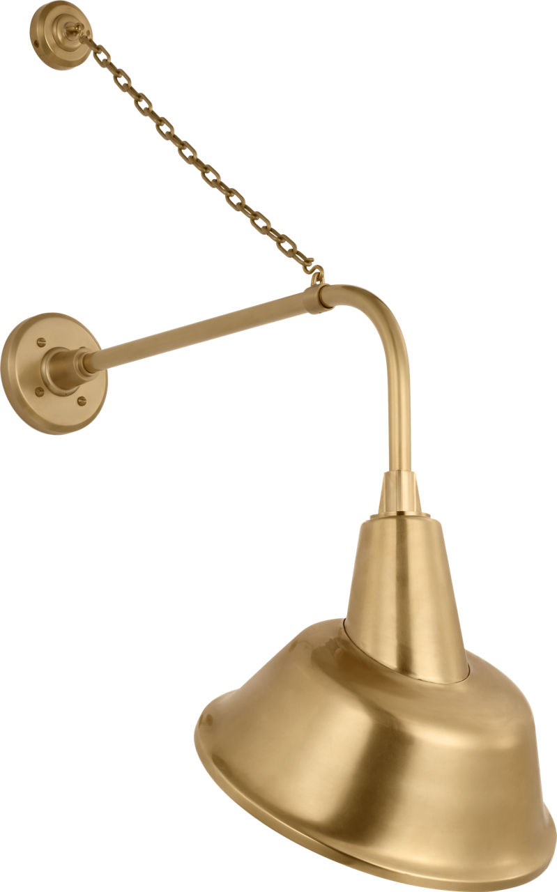 Academy 20" Anchored Rex Barn Light in Hand-Rubbed Antique Brass with 12.5" Tilted Bowers Shade
