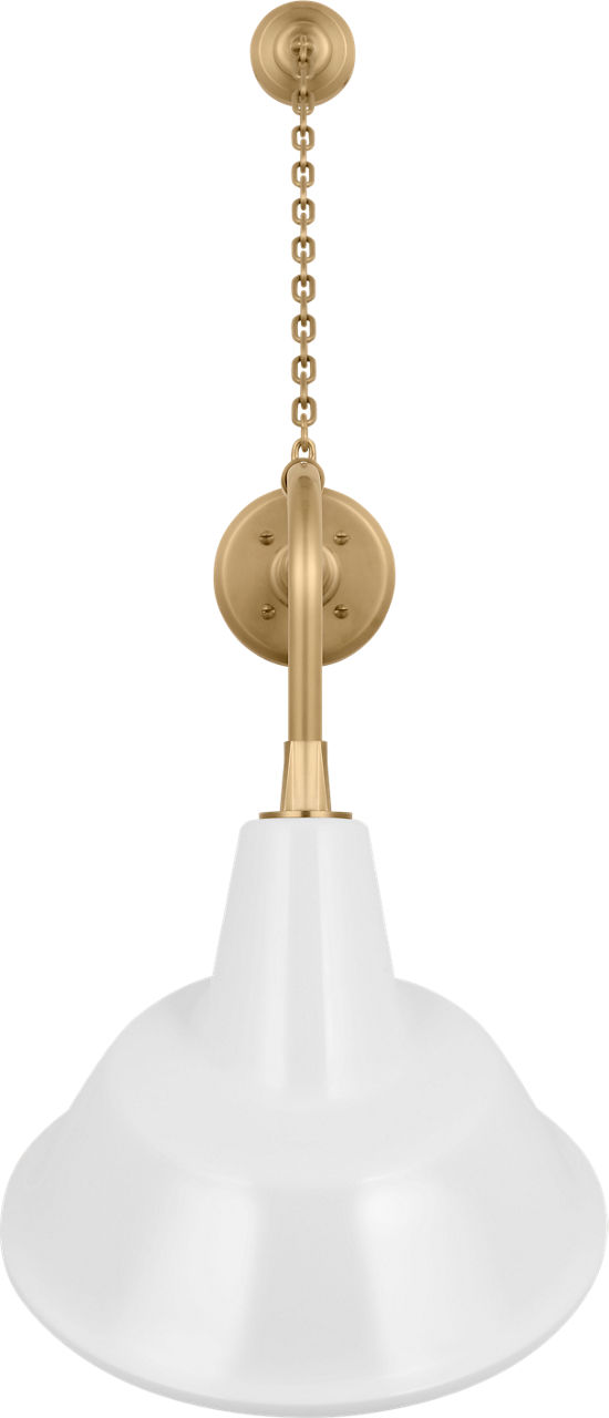 Academy 20" Anchored Rex Barn Light in Hand-Rubbed Antique Brass with 12.5" White Tilted Bowers Shade
