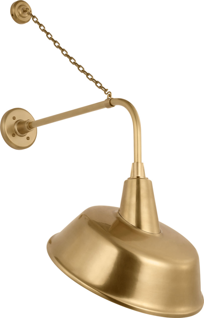 Academy 20" Anchored Rex Barn Light in Hand-Rubbed Antique Brass with 16" Tilted Bowers Shade