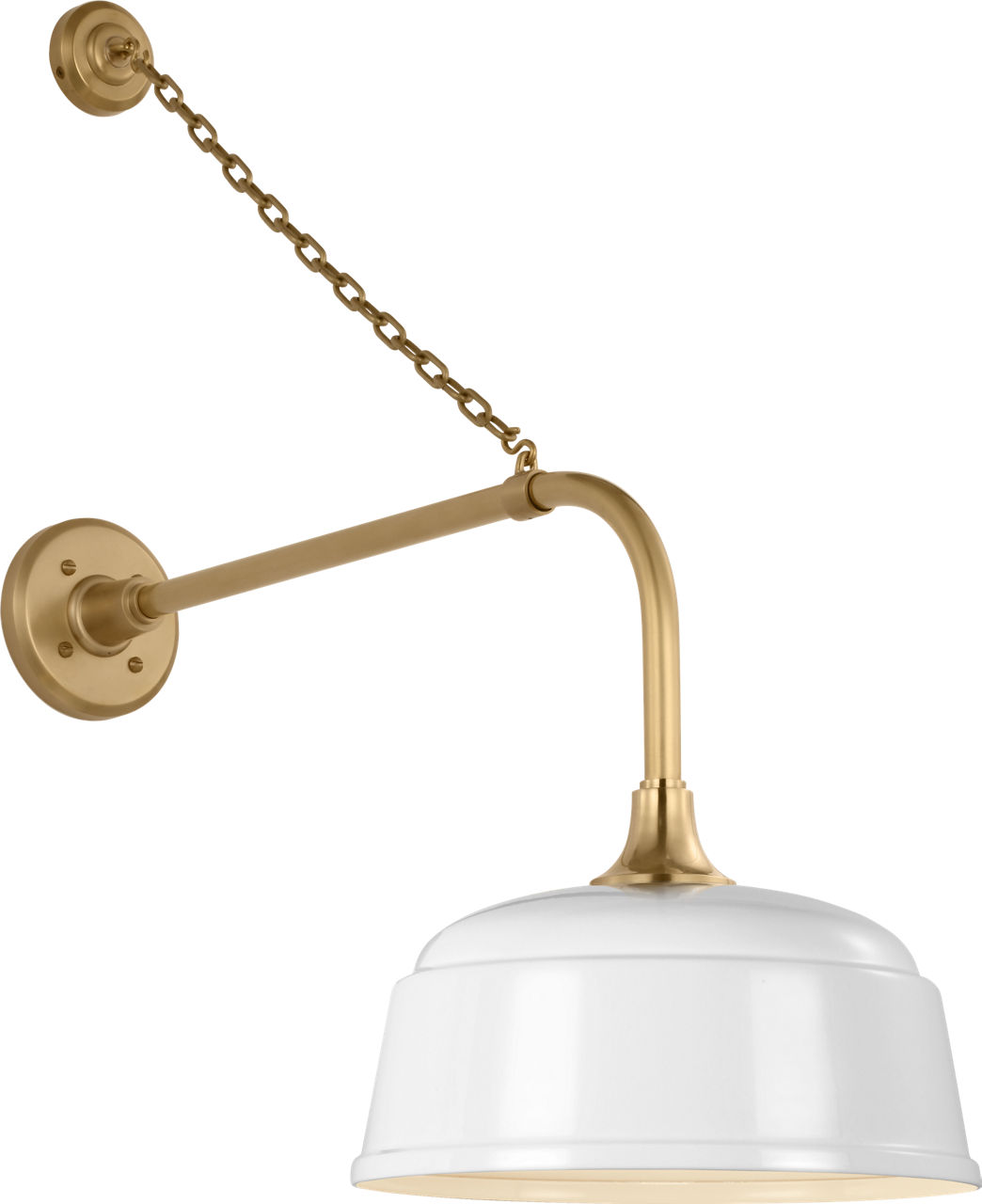 Academy 20" Anchored Rex Barn Light in Hand-Rubbed Antique Brass with 12.5" White Rockhouse Shade