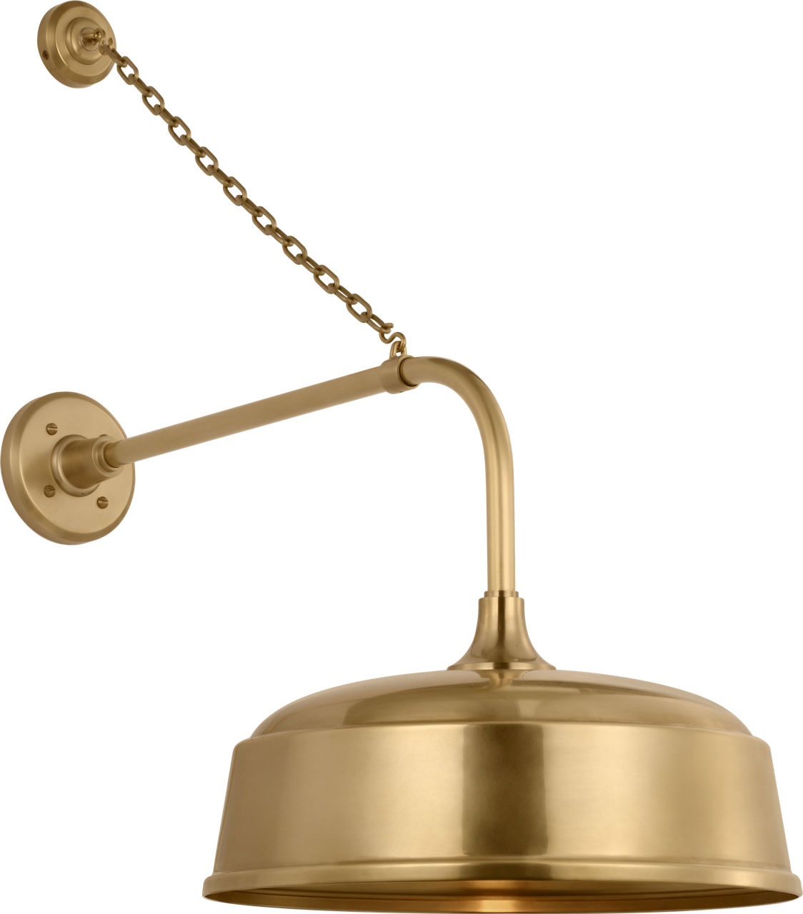 Academy 20" Anchored Rex Barn Light in Hand-Rubbed Antique Brass with 16" Rockhouse Shade