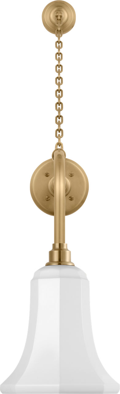 Academy 20" Anchored Rex Barn Light in Hand-Rubbed Antique Brass with 7.5" White Savannah Shade